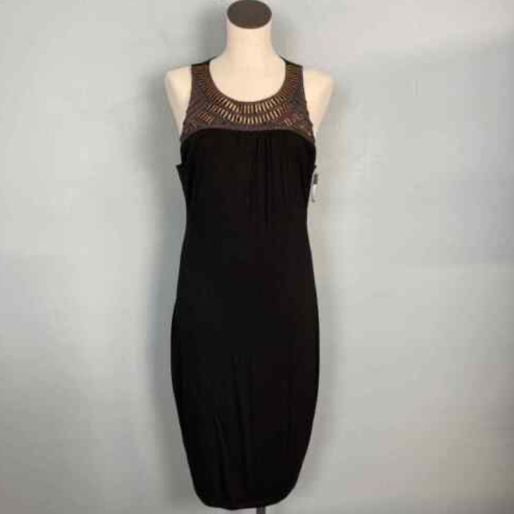 Dress- Mossimo Supply Co. Black sleeveless Midi Dress with Intricate Neckline
